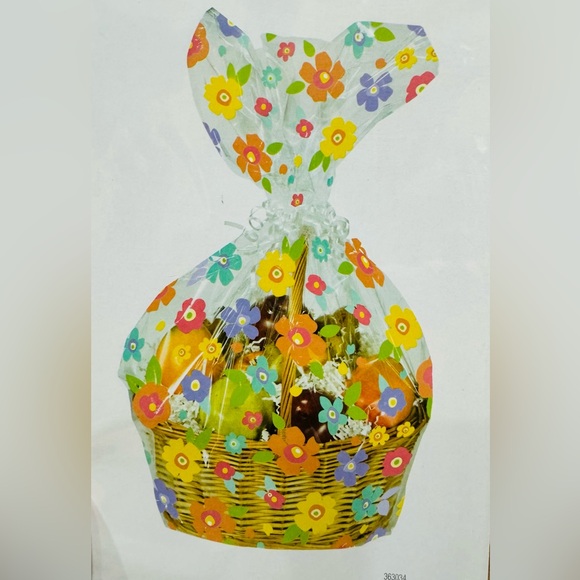 Cello Basket Bags, 1 Pack, NWT, Flower Cello Basket Bags, 24in x 25in… - Picture 3 of 5